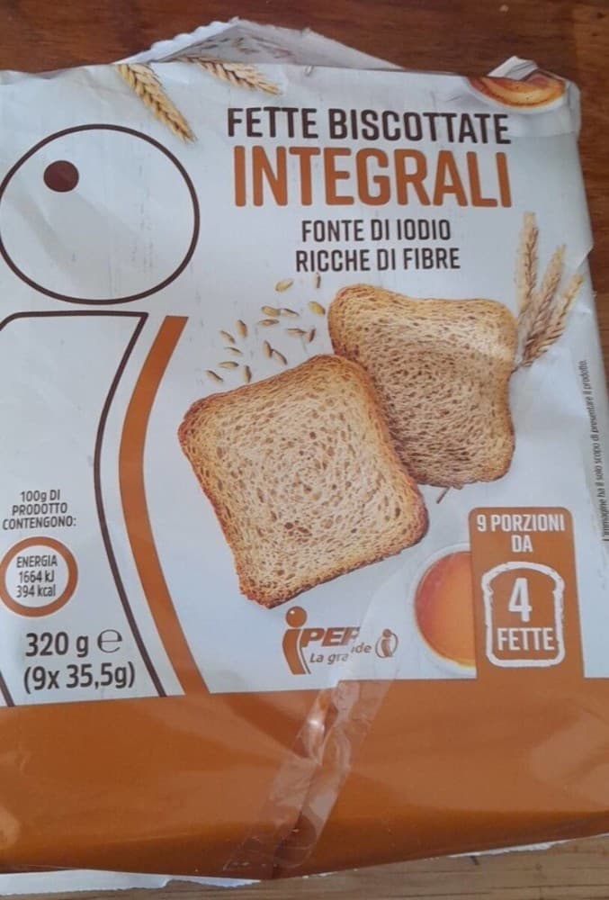 Fette biscottate integrali, 320 g – Iper La grande i