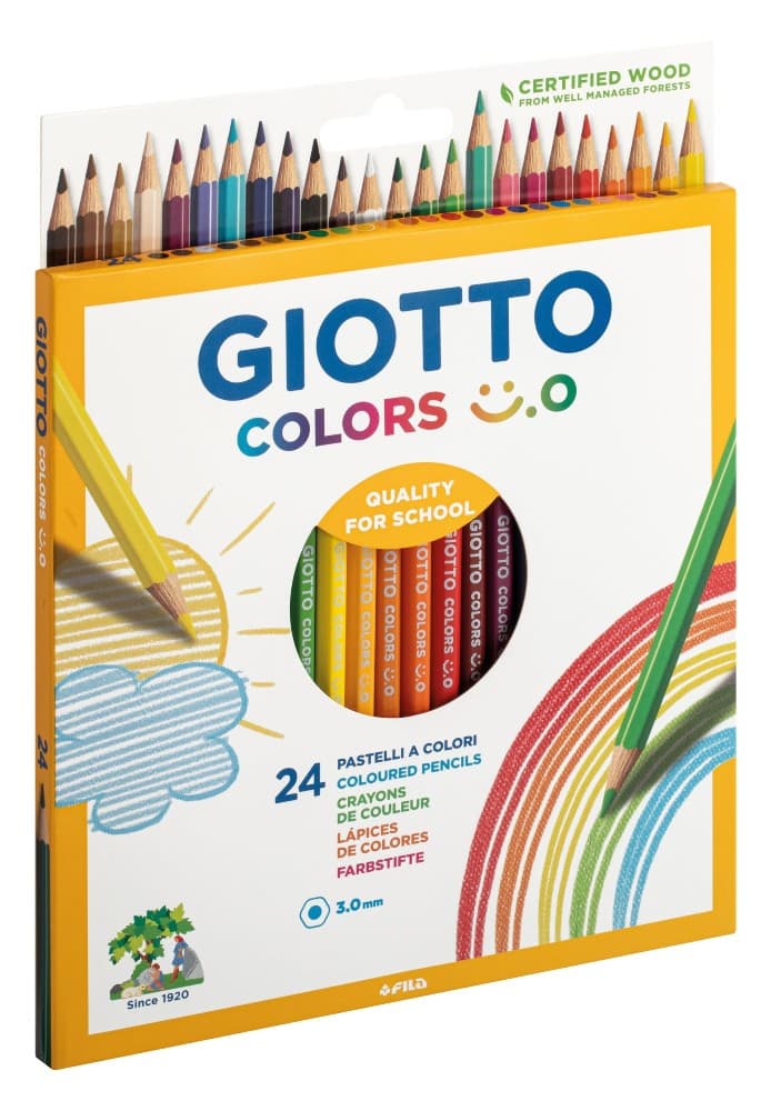 Set pastelli colorati Giotto Smile / Set evidenziatori Tratto Video Emotions 24 pastelli / 8 evidenziatori in offerta da Eurospin