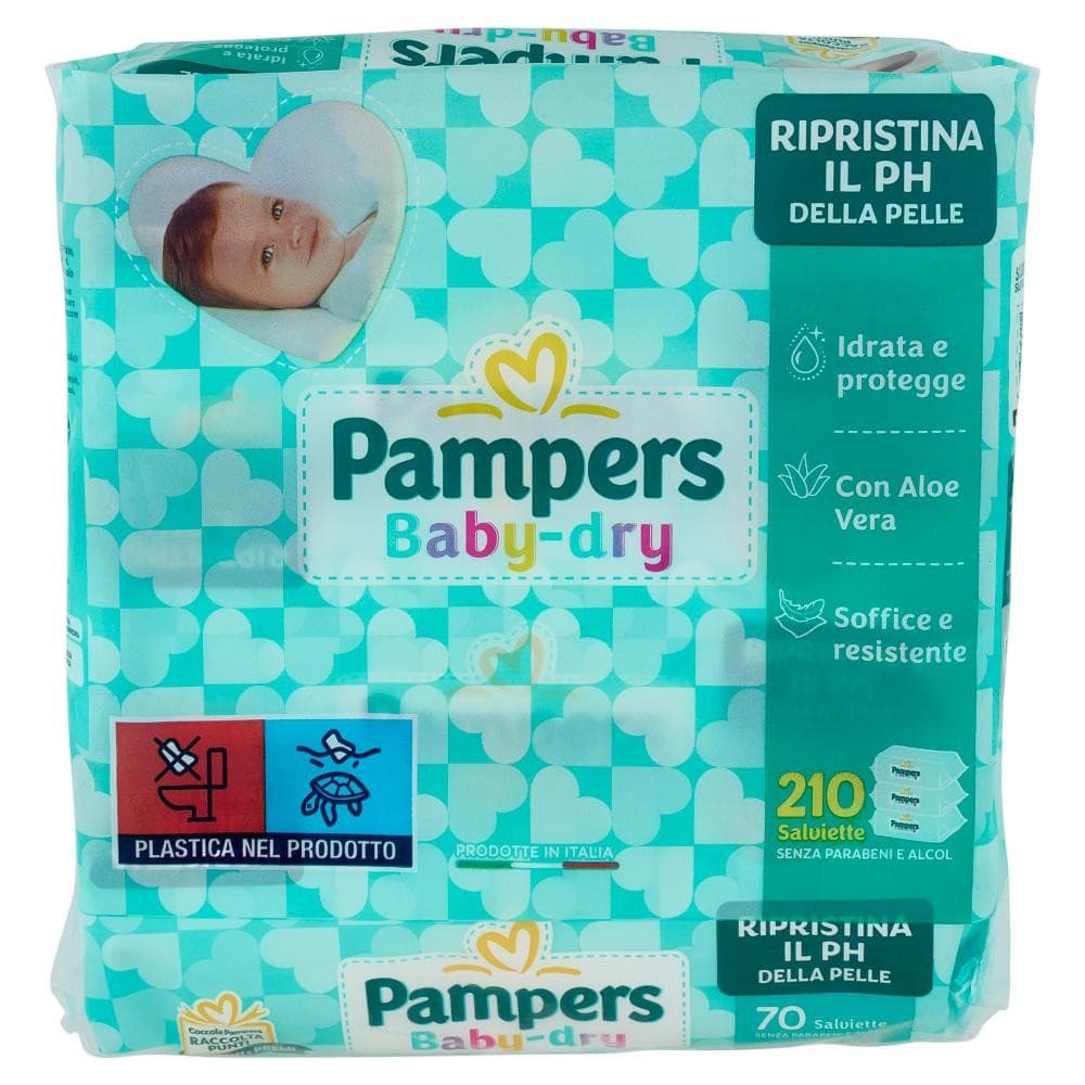 Pampers Baby-Dry salviettine 210 salviettine in offerta da Tigota