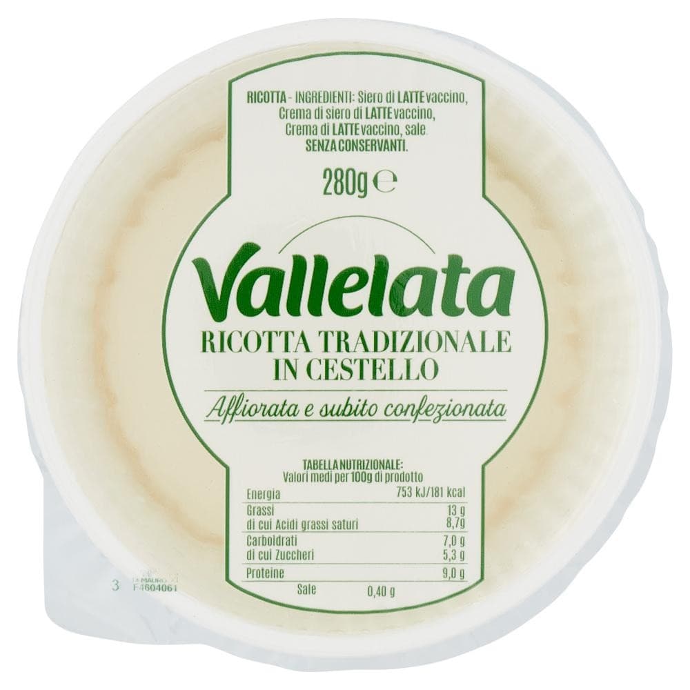 Ricotta tradizionale in cestello Vallelata, 280 g – Bennet