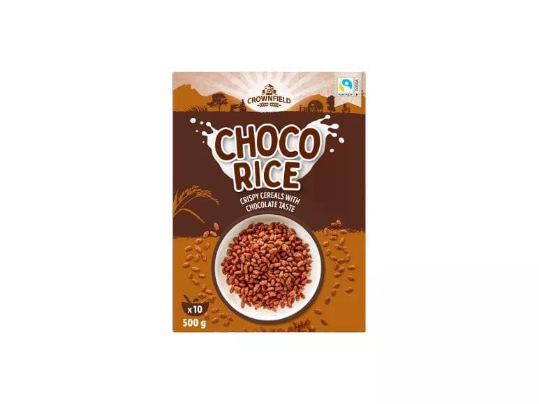 Crownfield Choco Rice crispy cereals 500 g in offerta da Lidl
