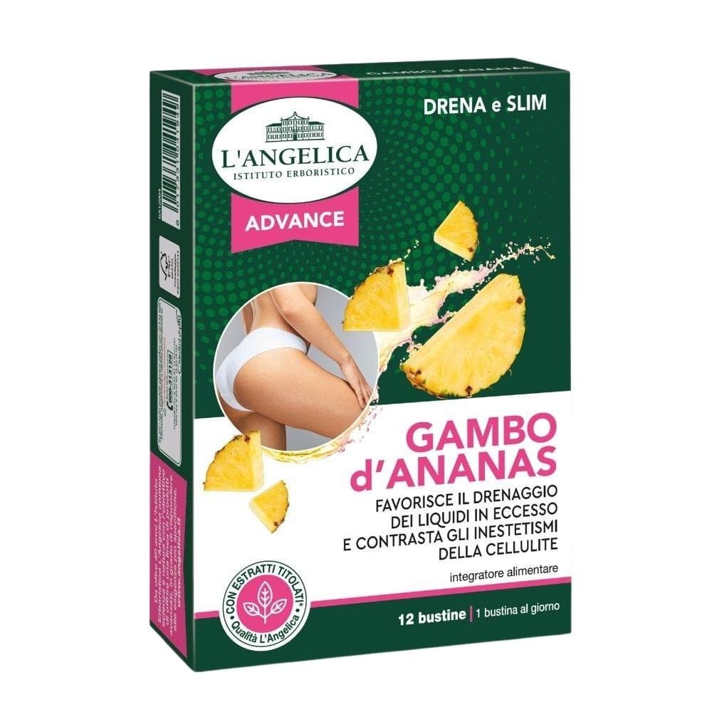 Integratore advance con gambo d'ananas drenante L'Angelica, 12 bustine – Bennet