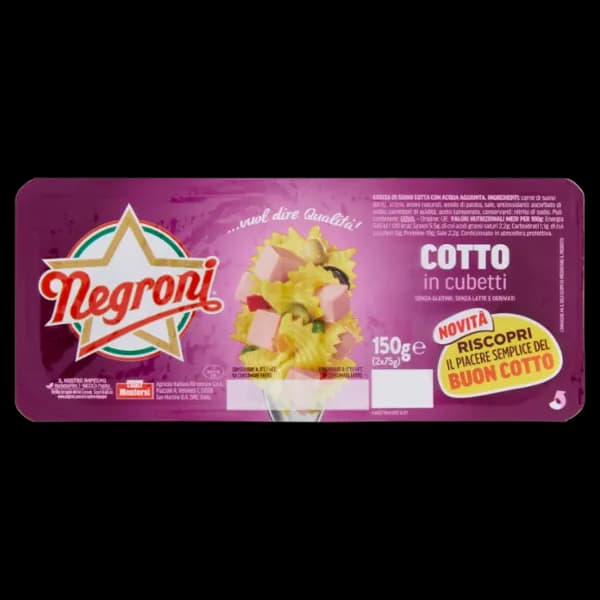 Cubetti di prosciutto cotto, 2 x 75 g – Coop