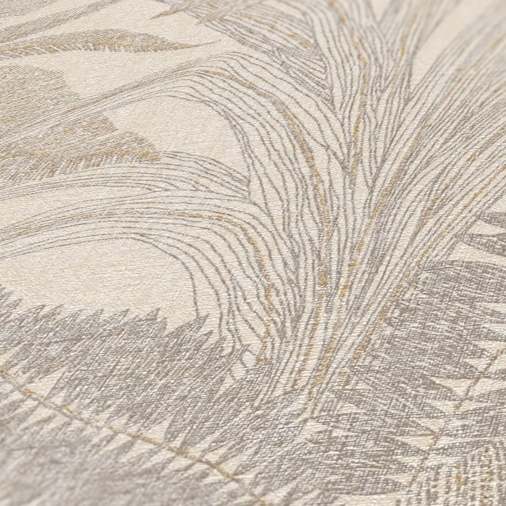 Carta da parati Golden palm beige 53 cm x 10,05 m in offerta da Leroy Merlin