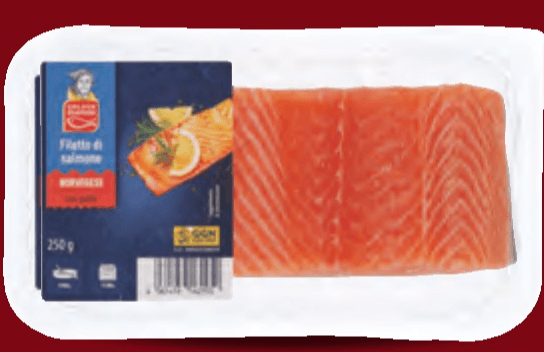 Golden Seafood filetto di salmone norvegese 250 g in offerta da ALDI
