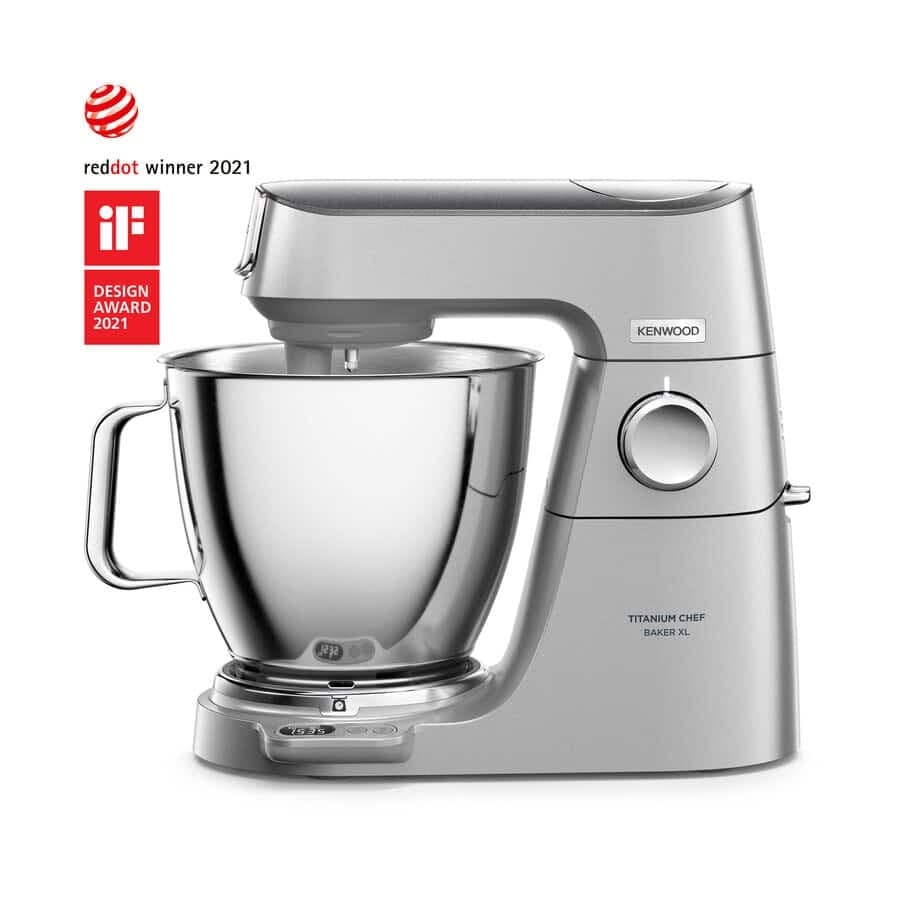 Kenwood impastatrice planetaria con bilancia integrata Titanium Chef Baker XL KVL85.124SI, 5 L + 7 L – Comet