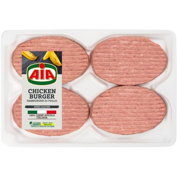 AIA chicken burger o hamburger con tacchino, 4x100 g – Esselunga