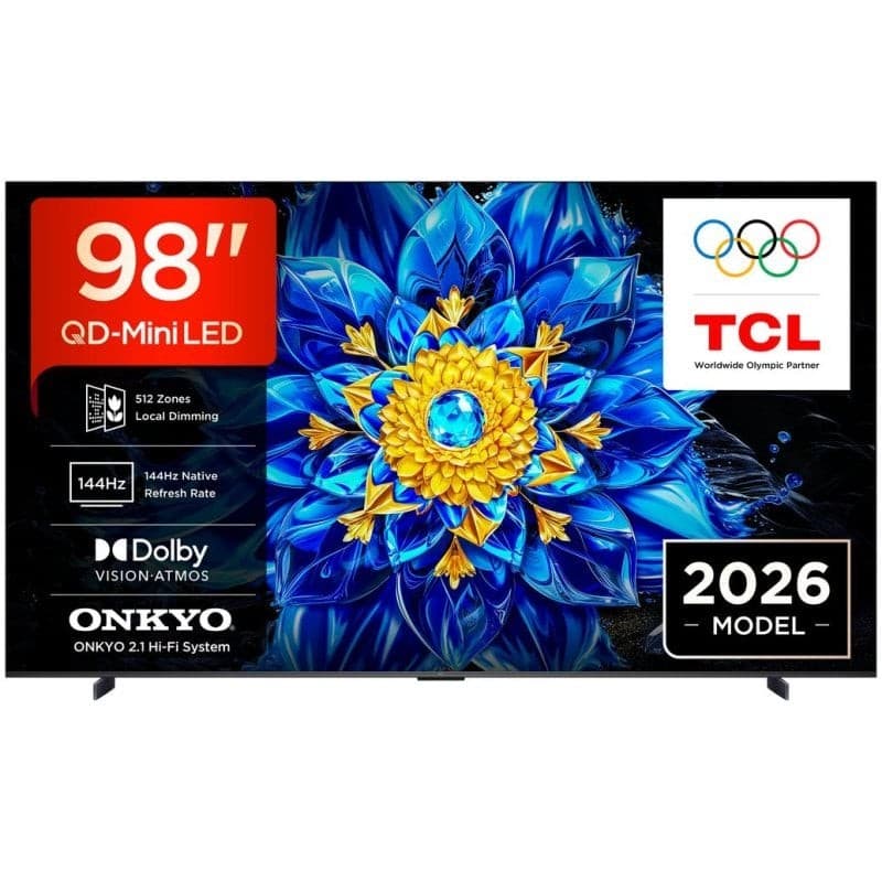 Smart TV 4K Mini LED 98P8L, 98" TCL – Unieuro