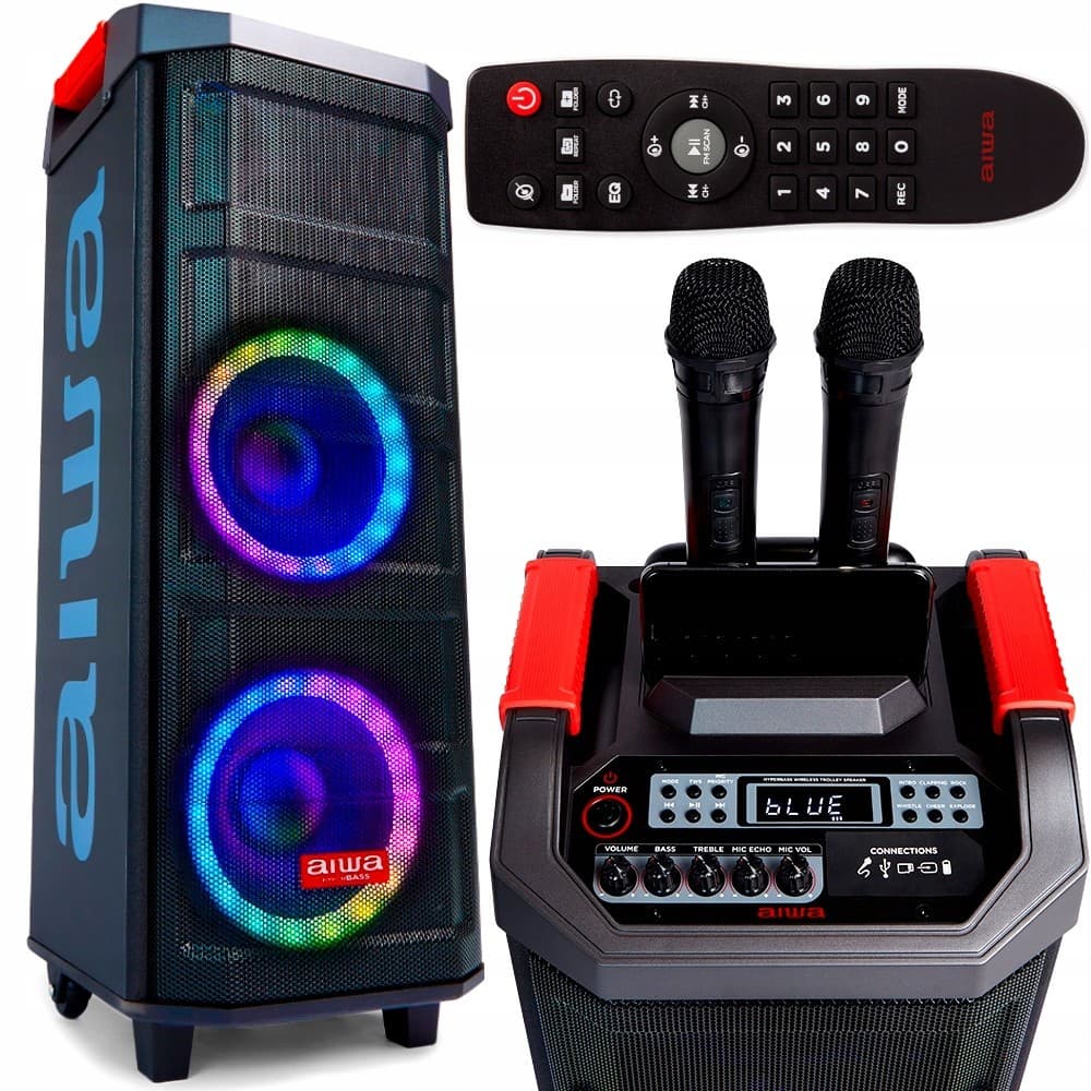 Aiwa Altoparlante Portatile Compatto con Bluetooth e Karaoke KBTUS608 – Trony