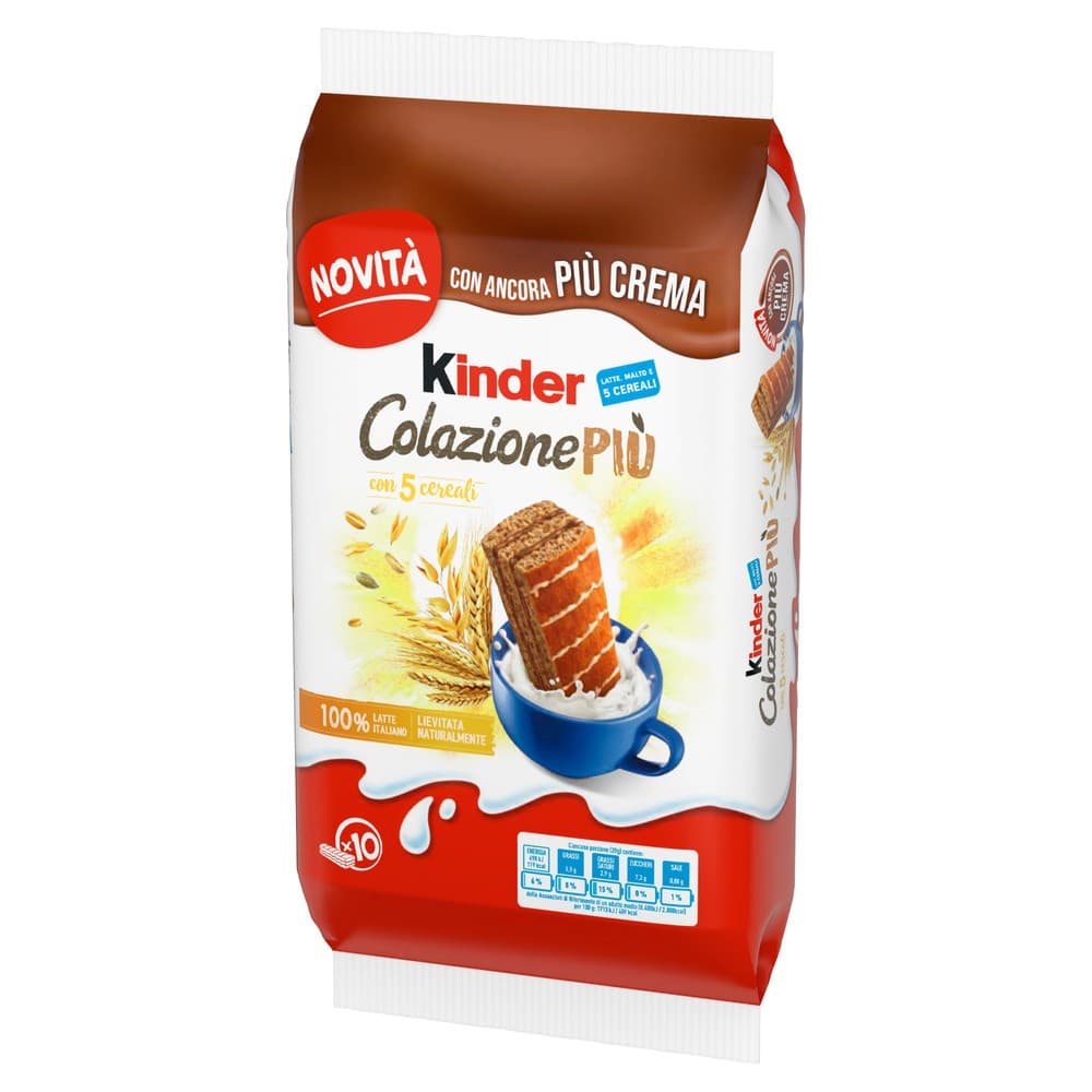 Kinder Colazione Più Merendina ai 5 cereali, 10 pezzi 290 g – Dpiù