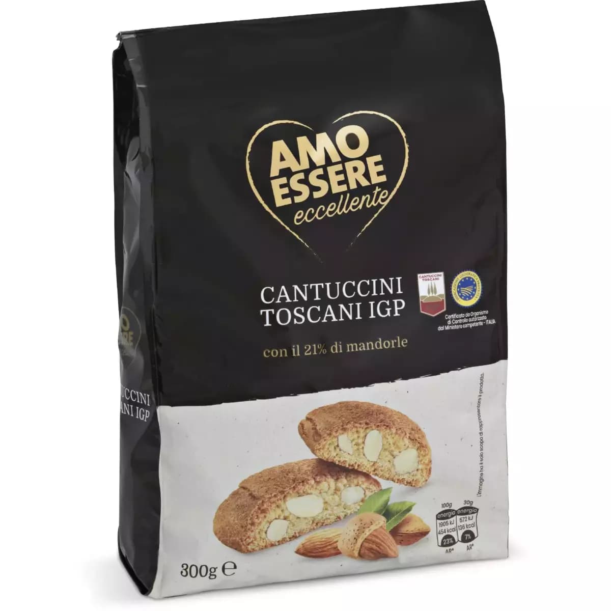 Cantuccini Toscani IGP con Mandorle, 300 g AMO ESSERE – Eurospin