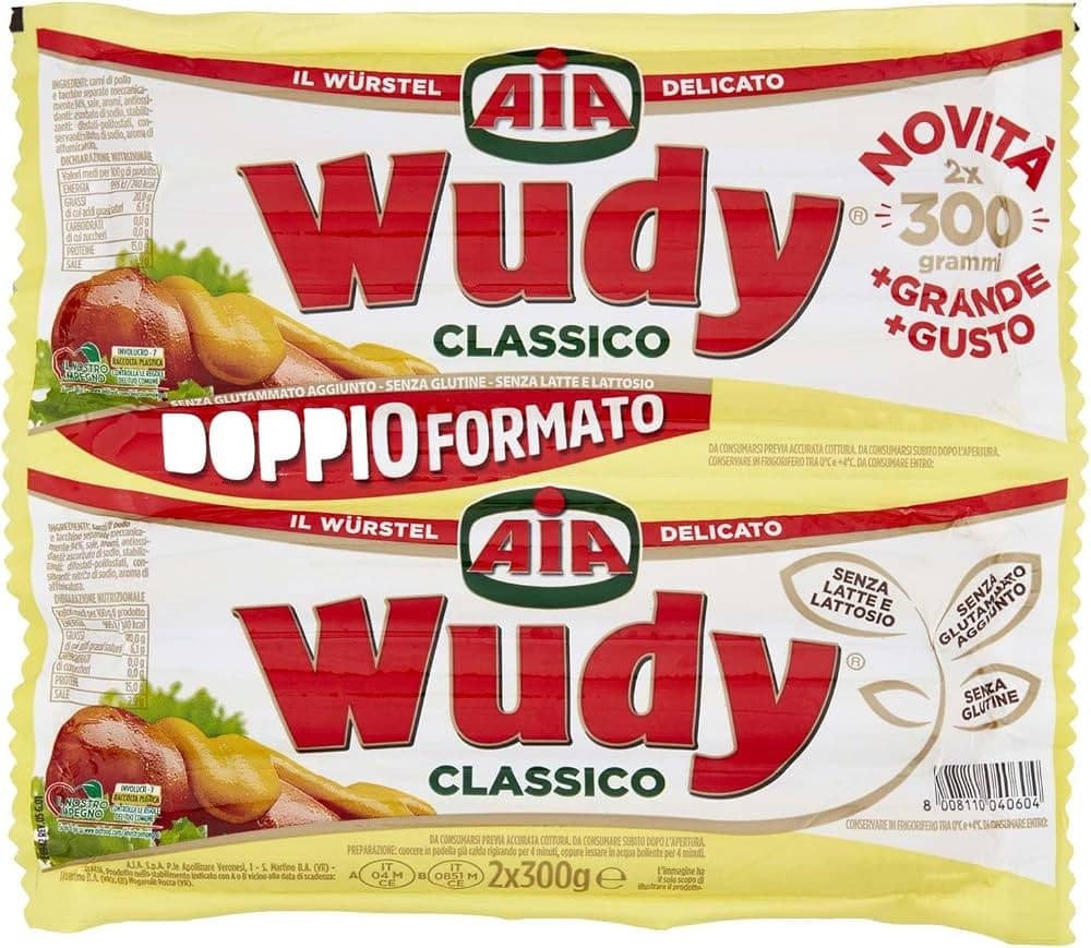 Wurstel Wudy classico doppio formato, 600 g AIA – Panorama