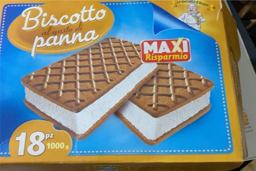 Gelato biscotto al gusto panna 18 pezzi - kg 1 Le Specialità di Beppe in offerta da MD