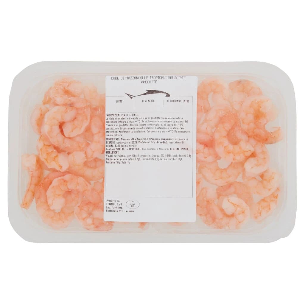 Code di mazzancolle tropicali precotte sgusciate al kg in offerta da Bennet