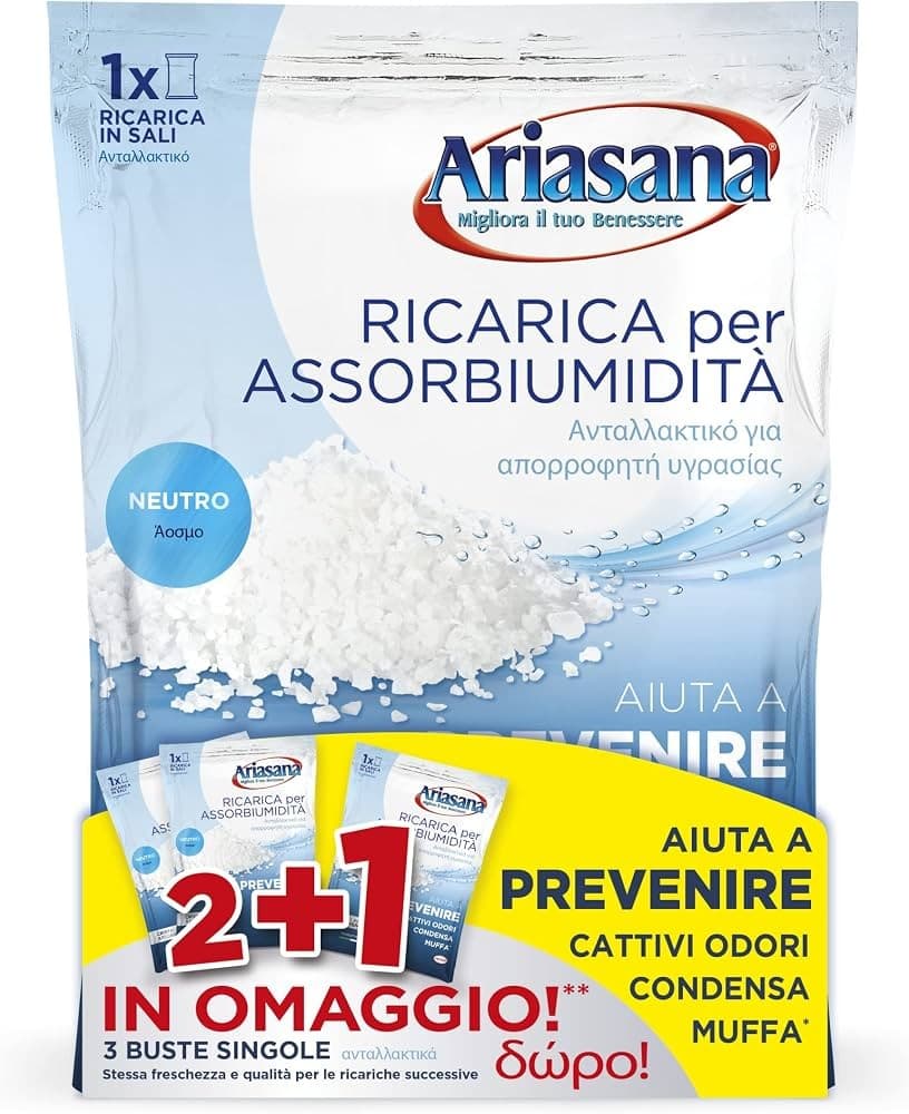 Ricarica sali assorbiumidità 3x450 g Ariasana in offerta da Bennet