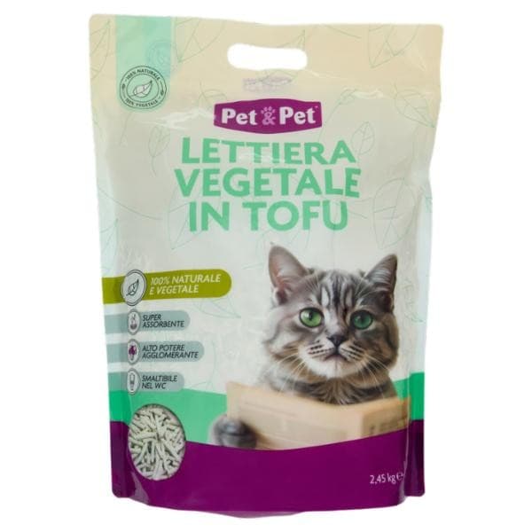 Lettiera per gatti vegetale in Tofu con carboni attivi, 2,45 kg Pet&Pet – Iper La grande i