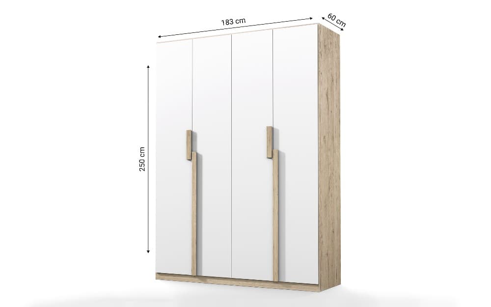 Armadio 4 ante 183x60x250h ERIKA in offerta da Mondo Convenienza