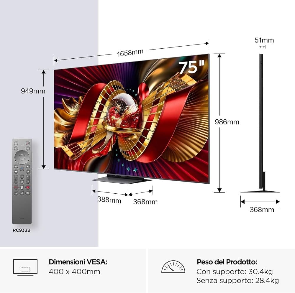 TCL 75C8L, 75" – Unieuro