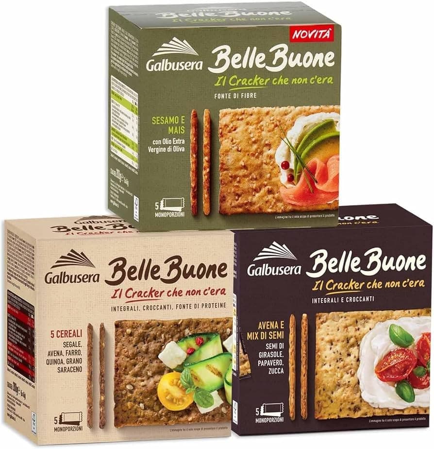 Cracker Belle Buone mix di semi/5 cereali/sesamo, 200 g Galbusera Belle Buone – Il Gigante