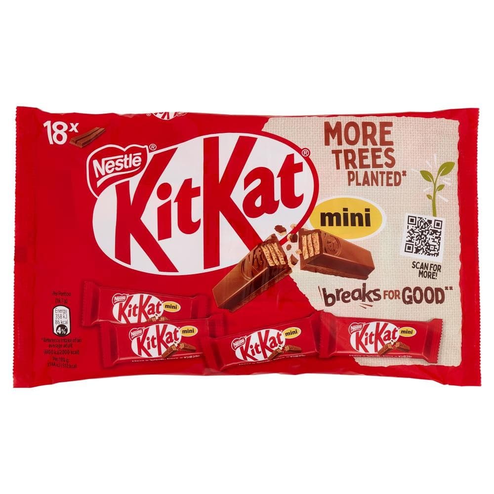 KitKat Mini Wafer ricoperti di cioccolato al latte, 18 x 16,7 g – Dpiù