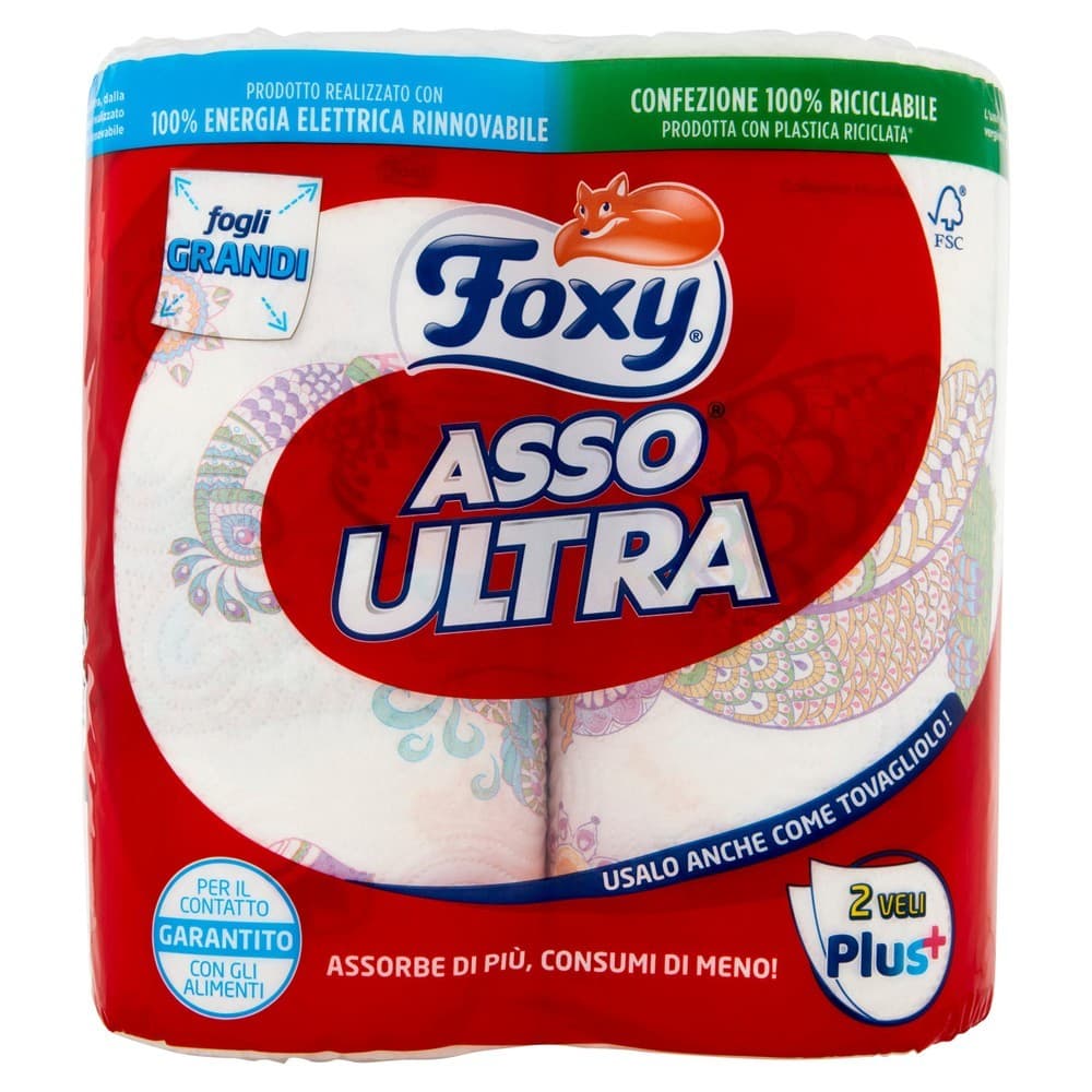 Foxy Asso Ultra asciugatutto conf. da 2 in offerta da Bennet