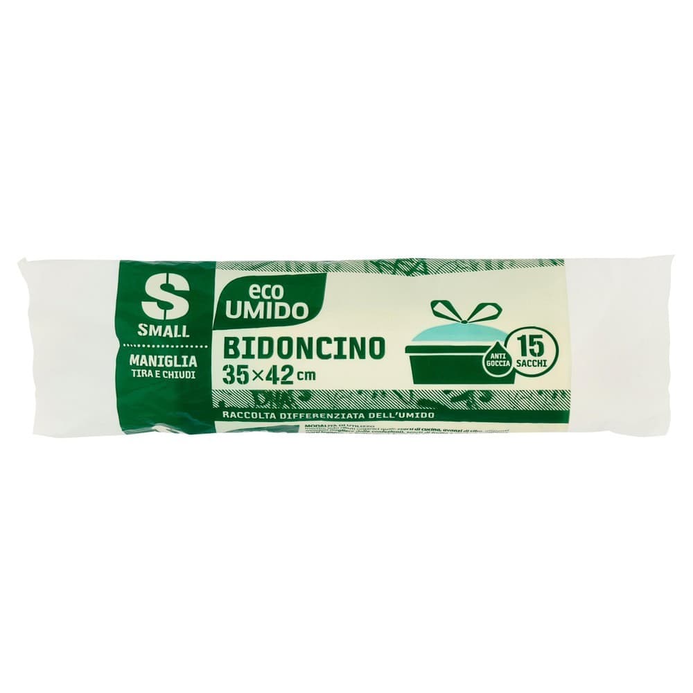 Sacco per umido bio con maniglie Sacme, 15 pezzi, 7 L, 35x42 cm – Bennet