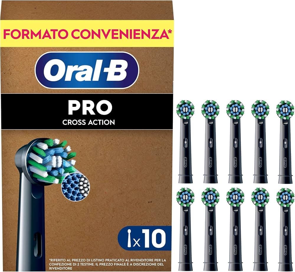Oral-B Testine Cross Action White / Cross Action Black / Sensitive Clean, 10 pezzi – Comet