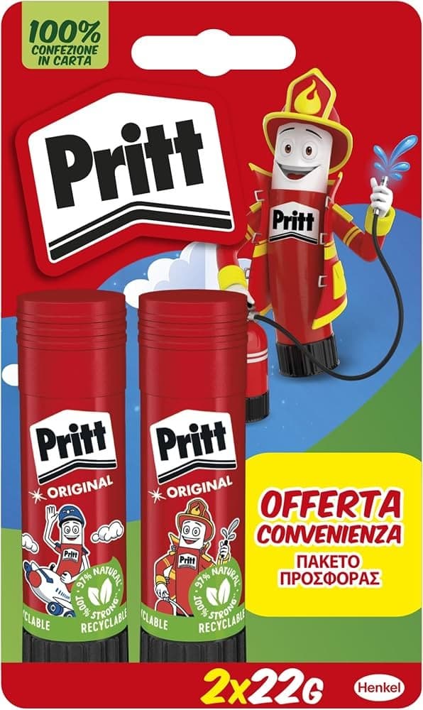 Colla Stick Medium Pritt, conf. da 2, gr 22 – Bennet