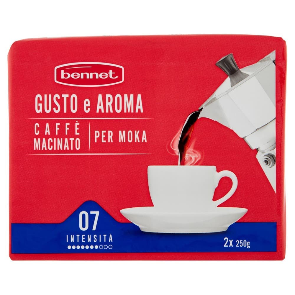 Caffè macinato per moka gusto e aroma Bennet, 2 x 250 g – Bennet