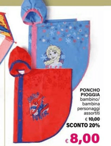 Poncho pioggia in offerta da Il Gigante