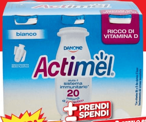 Actimel Danone 600 g in offerta da Carrefour