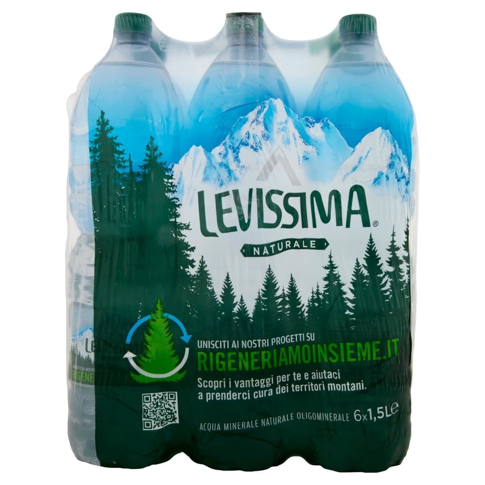 Acqua Naturale Levissima, conf. da 6 pz - 6 x 1,5 l = 9 l – Penny