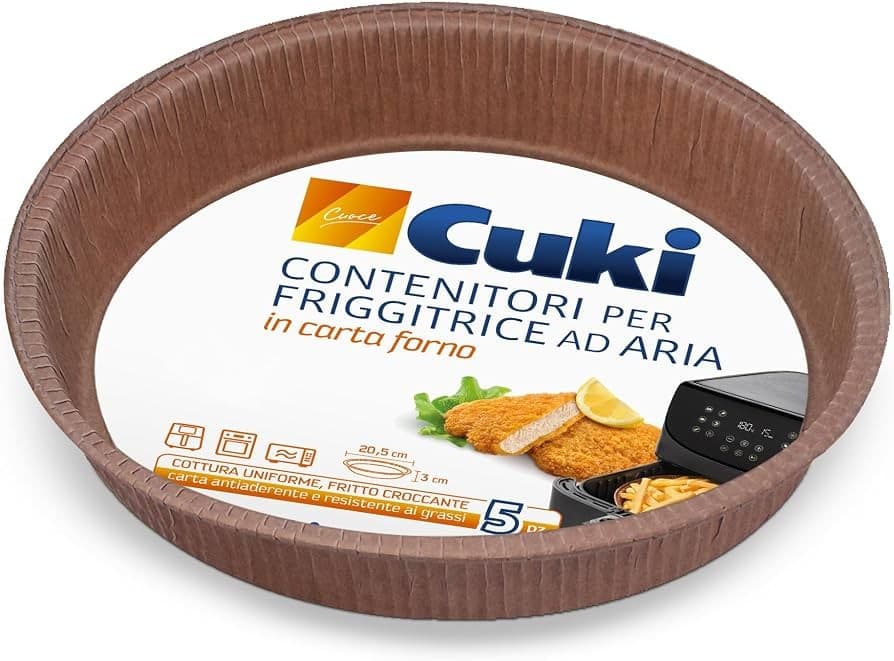 Cuki contenitori per friggitrice ad aria in carta forno 5 pezzi, Ø 20,5 cm in offerta da Bennet