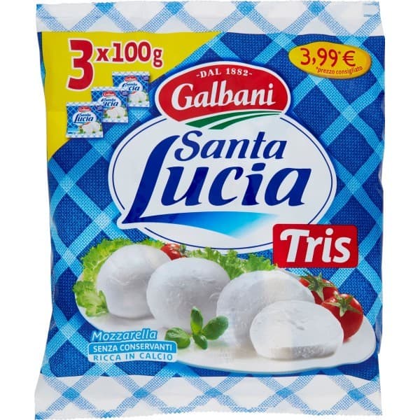 Tris Mozzarella Santa Lucia 375 g in offerta da Carrefour