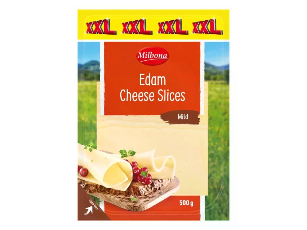 Formaggio Edamer a fette, 500 g Milbona – Lidl