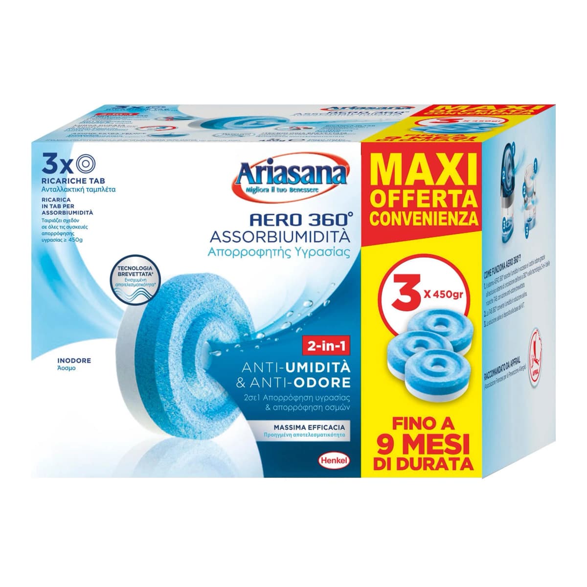 Ariasana assorbiu midità + ricarica, 450 g – Tigota