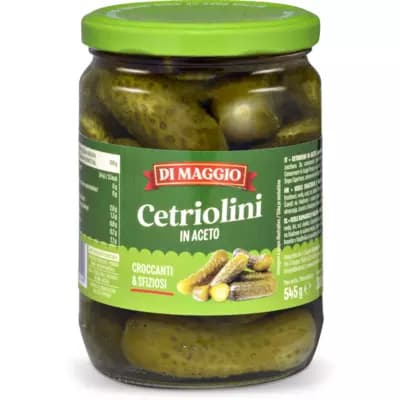 Di Maggio cetriolini in aceto di vino, 545 g / sgocc. 300 g – Eurospin