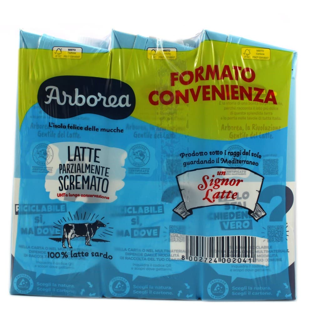 Valigetta latte parzialmente scremato Arborea 1 l x 6 in offerta da Panorama