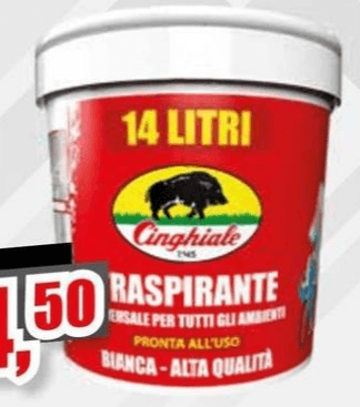 Idropittura murale traspirante, 14 litri Cinghiale – Il Gigante