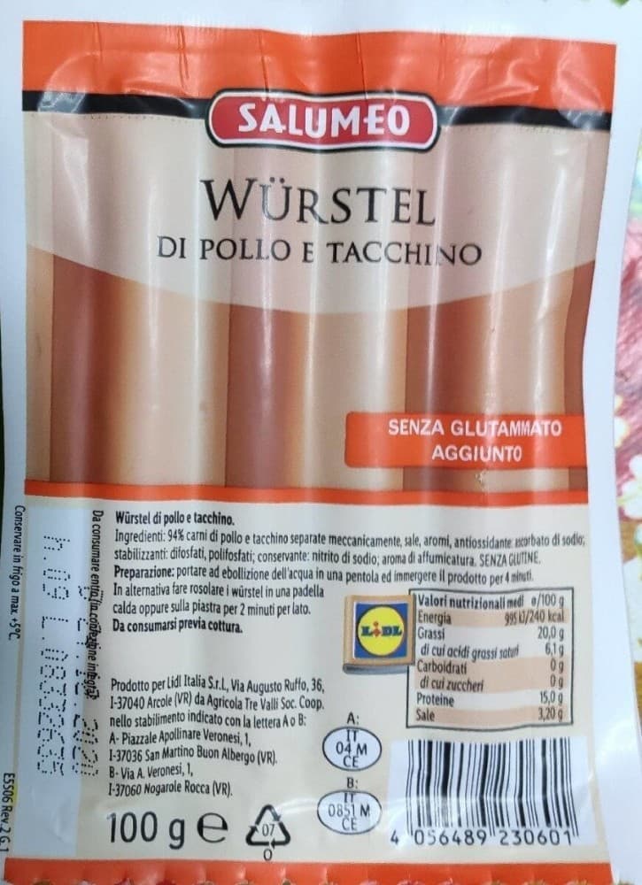 Salumeo würstel di pollo e tacchino, 250 g – Lidl
