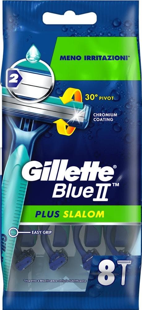 Gillette Blue II Slalom Plus rasoio usa e getta, 8 pz – Carrefour