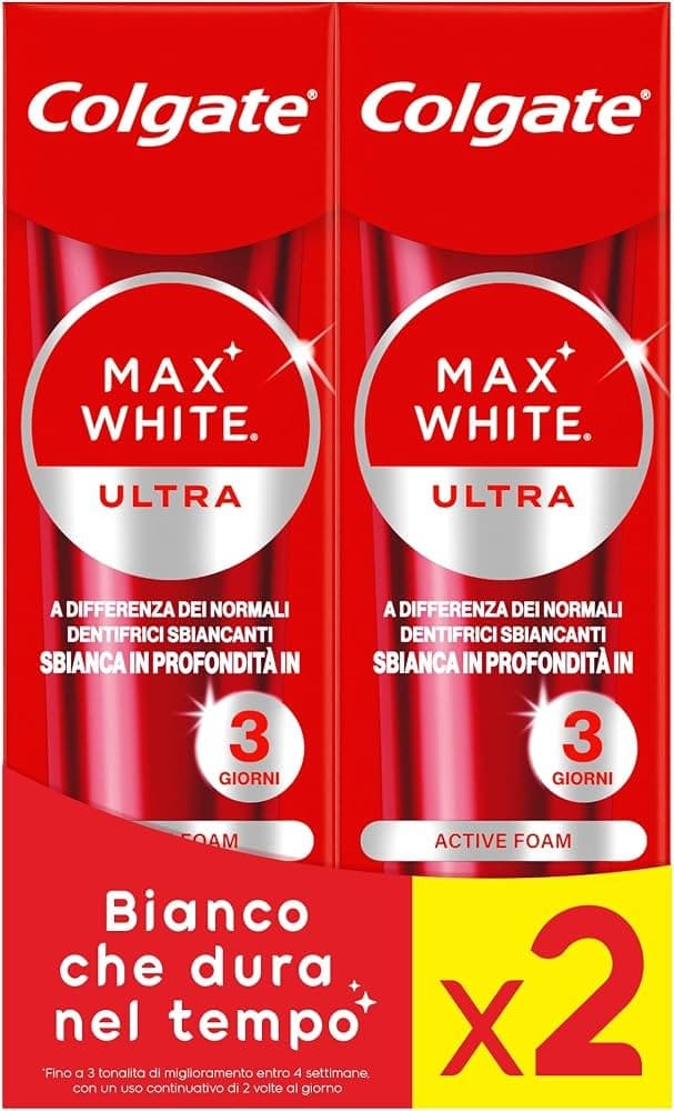 Dentifricio Max White + Collutorio Triple Action 2 x 75 ml = 150 ml + 500 ml Colgate in offerta da Penny