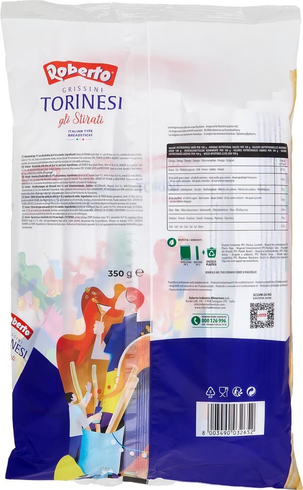 Grissini Torinesi gli Stirati, 350 g Roberto – Iper La grande i