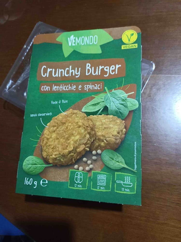 Crunchy burger con lenticchie e spinaci, 2x 80 g VEMONDO – Lidl