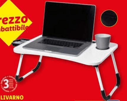 LIVARNO Tavolino porta computer portatile in offerta da Lidl