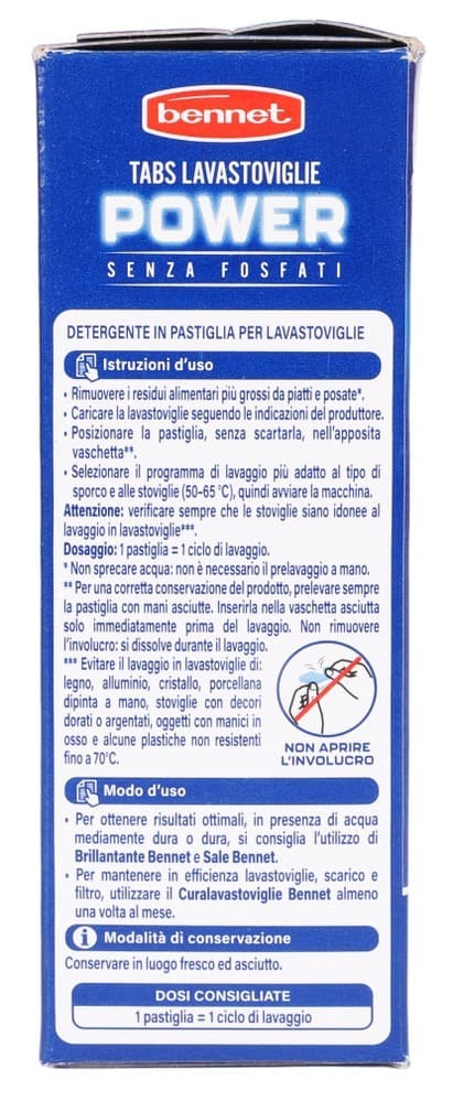 Bennet detergente per lavastoviglie Power 30 pezzi o 24 pezzi in offerta da Bennet