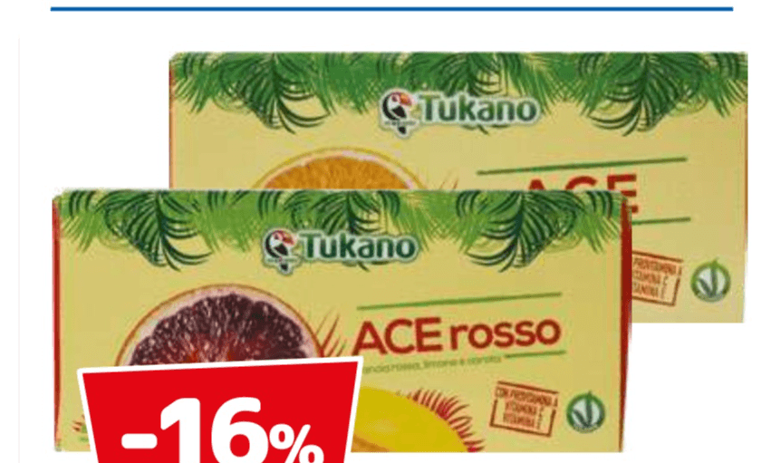Tukano bevanda Ace / Ace Rosso con vitamine, 6 x 200 ml – Dpiù