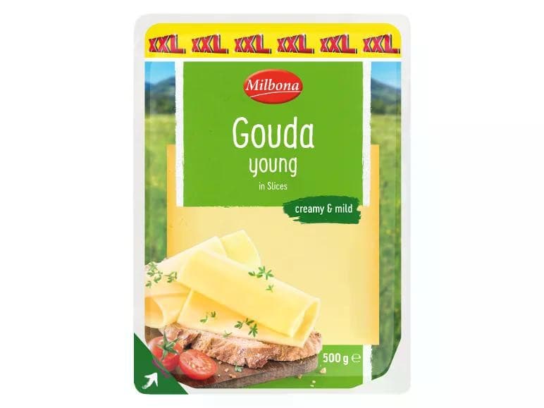 Milbona Gouda formaggio a fette 500 g in offerta da Lidl