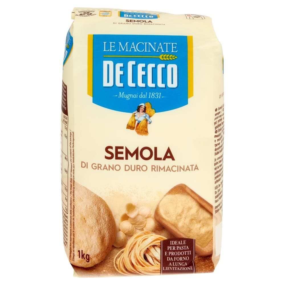 Semola di grano duro rimacinata Le Macinate De Cecco, kg 1 – Bennet