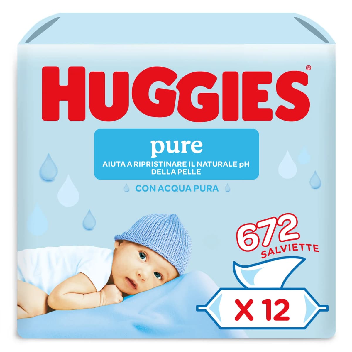 Salviettine baby Pure Huggies, conf 672 pezzi – Carrefour